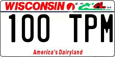 WI license plate 100TPM