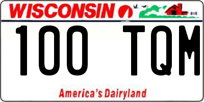 WI license plate 100TQM