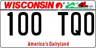 WI license plate 100TQO