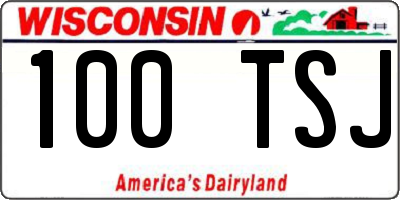 WI license plate 100TSJ