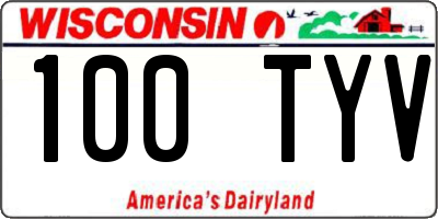 WI license plate 100TYV
