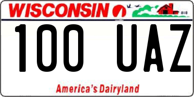 WI license plate 100UAZ