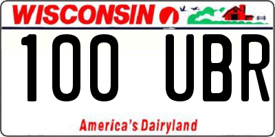 WI license plate 100UBR