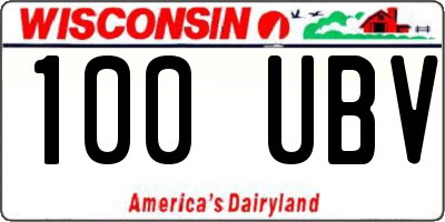 WI license plate 100UBV