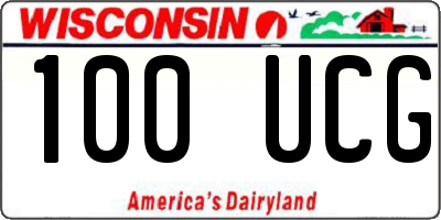 WI license plate 100UCG