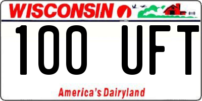 WI license plate 100UFT
