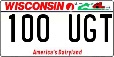 WI license plate 100UGT