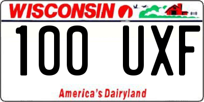 WI license plate 100UXF