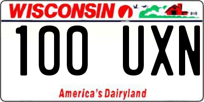 WI license plate 100UXN