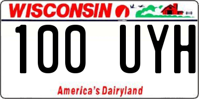 WI license plate 100UYH