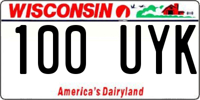 WI license plate 100UYK