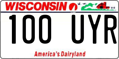 WI license plate 100UYR
