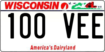 WI license plate 100VEE