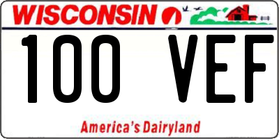 WI license plate 100VEF