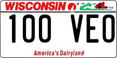 WI license plate 100VEO
