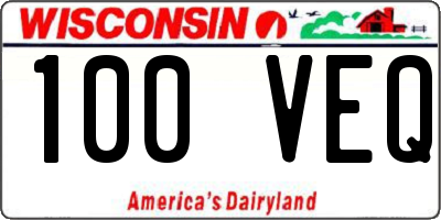 WI license plate 100VEQ