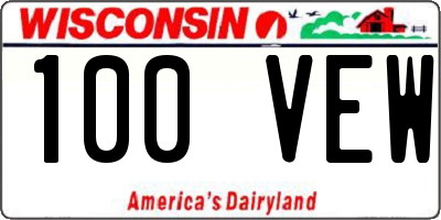 WI license plate 100VEW