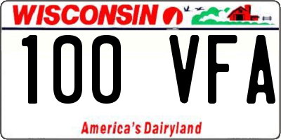 WI license plate 100VFA