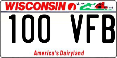 WI license plate 100VFB