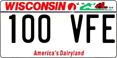 WI license plate 100VFE