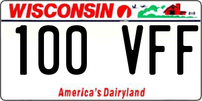WI license plate 100VFF