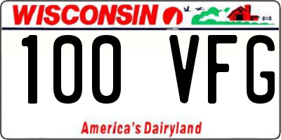 WI license plate 100VFG