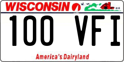 WI license plate 100VFI