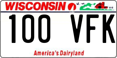 WI license plate 100VFK