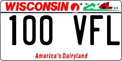 WI license plate 100VFL