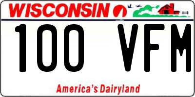 WI license plate 100VFM