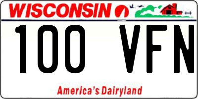 WI license plate 100VFN