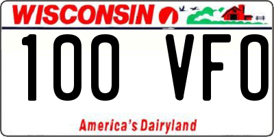 WI license plate 100VFO