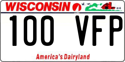 WI license plate 100VFP