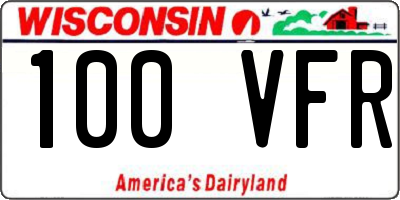 WI license plate 100VFR