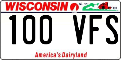 WI license plate 100VFS