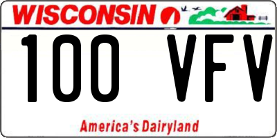 WI license plate 100VFV