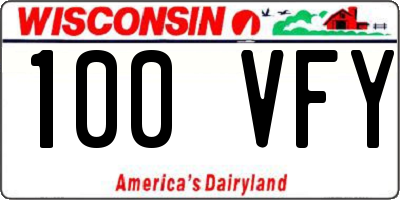 WI license plate 100VFY