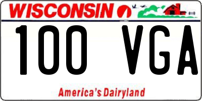 WI license plate 100VGA