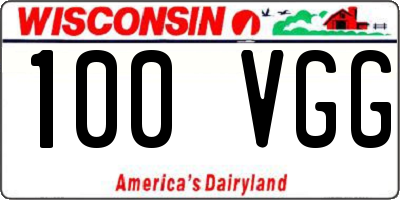 WI license plate 100VGG