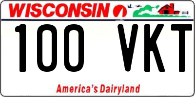 WI license plate 100VKT