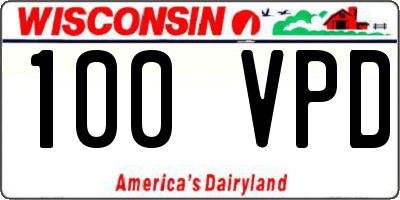 WI license plate 100VPD