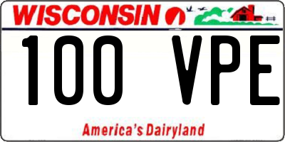 WI license plate 100VPE