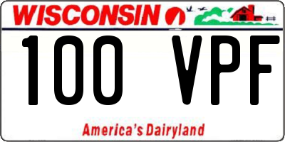 WI license plate 100VPF
