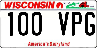 WI license plate 100VPG