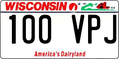WI license plate 100VPJ
