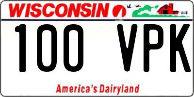 WI license plate 100VPK