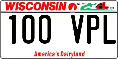 WI license plate 100VPL