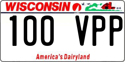 WI license plate 100VPP