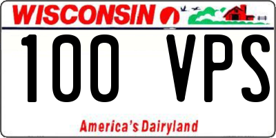 WI license plate 100VPS