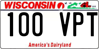 WI license plate 100VPT